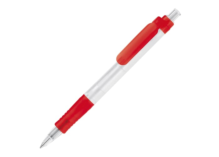 Stylo bille publicitaire biodégradable - Vegetal Pen Clear Ecru / Rouge
